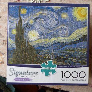 BUFFALO SIGNATURE COLLECTION MATTE FINISH STARRY NIGHT VAN GOGH 1000 PC PUZZLE